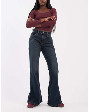 Levi's Jeans Flare Con Orlo Regolabile A Bottoni A Pressione - Blu