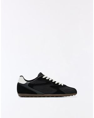 Bershka Slim Retro Trainers - Black