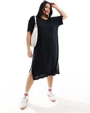 Noisy May Midi T-Shirt Dress - Black