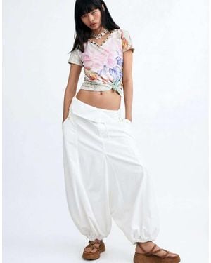 Desigual Printed T-Shirt 100% Cotton - White