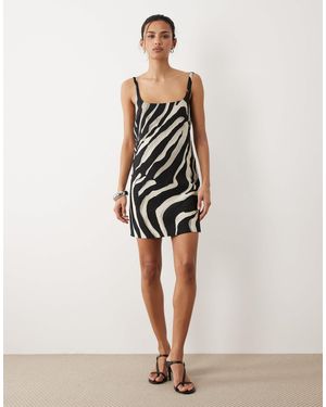 Mango Scoop Neck Mini Dress - Natural