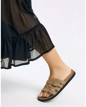 Bershka Buckle Detail Sandals - Black