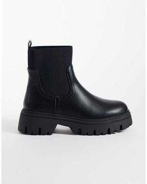 SEQWL Botas Chelsea Gruesas Twirl En - Negro