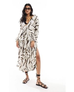 Iisla & Bird – langärmliges maxi-strandkleid - Weiß