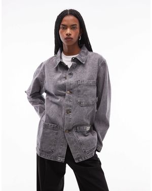 CAT WWR Cat – wwr – regular-fit-hemdjacke aus denim - Grau