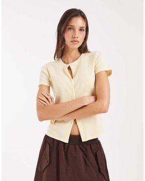 Gap Button Through T-Shirt - Natural