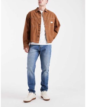 Only & Sons Vaqueros De Corte Tapered Con Lavado Medio Yoke De -Azul