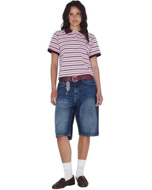 Dr. Denim Jade Striped Short Sleeve Polo Shirt - Blue