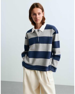 Oysho Jacquard-piqué-polohemd - Blau