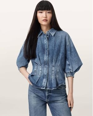 AllSaints – nancy – jeanshemd - Blau