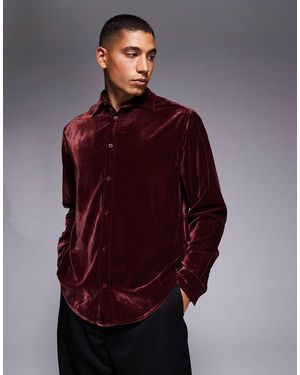 ASOS Relaxed Velvet Shirt - Red