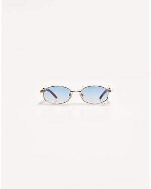 Bershka Metallic Sunglasses - Blue