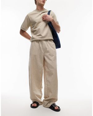 TOPMAN Pantalon baggy à rayures - écru - Neutre