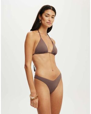 Cotton On Soft Dip High Side Brazilian Bikini Bottom - Natural