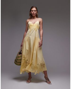 TOPSHOP – midi-sommerkleid aus popeline - Mettallic