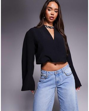 ASOS Boxy Moulded Sleeve Blazer - Blue