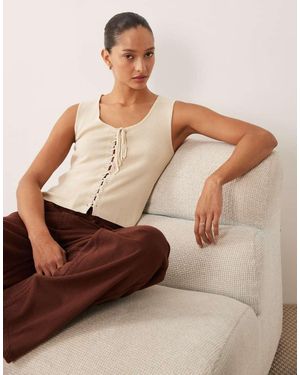 Mango Teen Crochet Cardigan - Brown