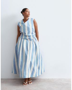 ARRANGE Curve Wrap Drop Waist Maxi Dress - Blue