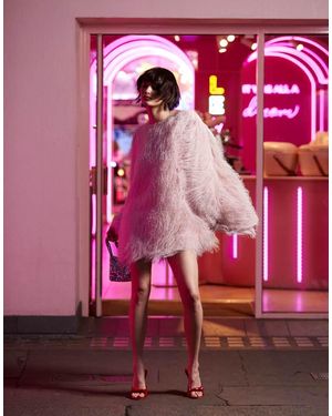 Sister Jane Oversized Fringe Mini Dress - Pink