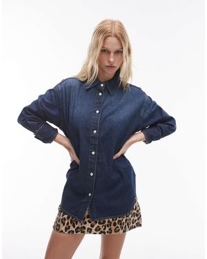 Mango Relaxed Fit Denim Shirt - Blue
