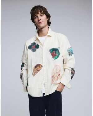 Desigual Chemise à écusson mosaïque - Gris