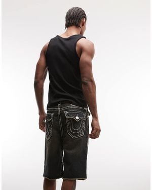 TRUE RELIGION Vinny Super T Distressed Short - Black