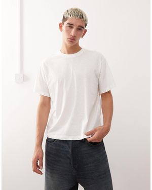 Collusion – strukturiertes slim-fit-t-shirt - Weiß