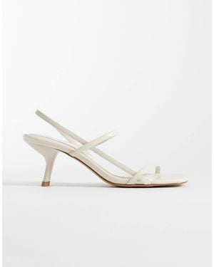 schuh Sav Kitten Heel Sandals - White