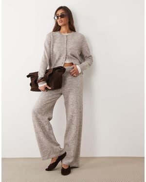 ASOS Wide Leg Trouser With Wool Co-Ord - Natural
