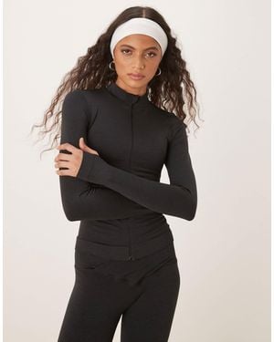 Tala Sculpt Seamless Zip Through Longline Jacket - Black
