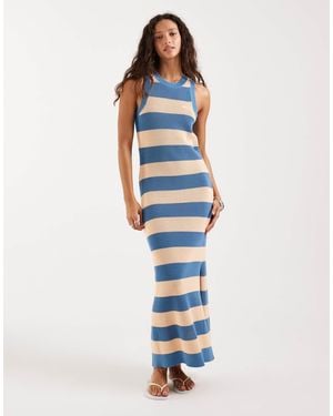 Lacoste Striped Beach Maxi Dress - Blue