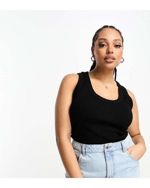 River Island Scoop Neck Tank - Black