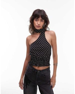 ASOS Top Stile Sciarpa Monospalla Con Dettaglio Arricciato - Bianco