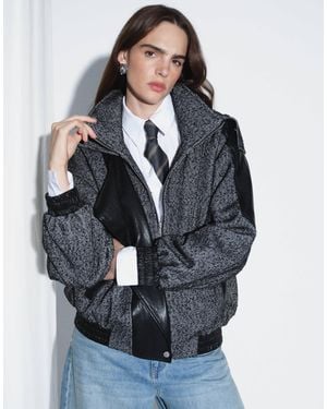 ASOS Spliced Formal Bomber Jacket - Gray