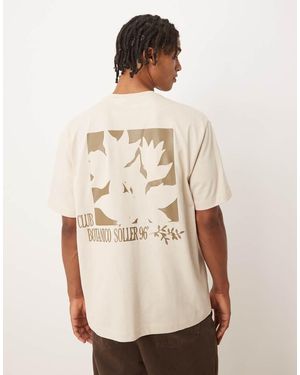 ASOS Relaxed T-shirt With Floral Back Print - Natural