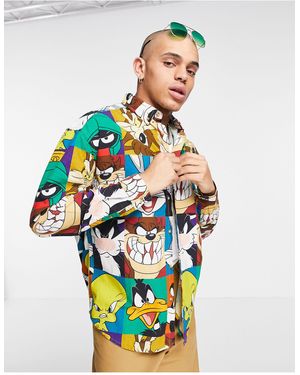ASOS Looney tunes - camicia oversize anni 90 con stampa di personaggi - Multicolore