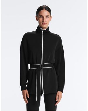 Oysho Long Piping Jacket With Soft-touch Modal - Black