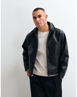 Obey Workman Faux Leather Jacket - Black