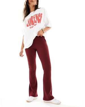 ASOS Heavyweight Rib Flare Pants - Red