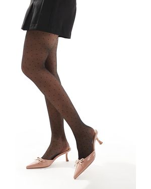 New Look Polka Dot Tights - Black
