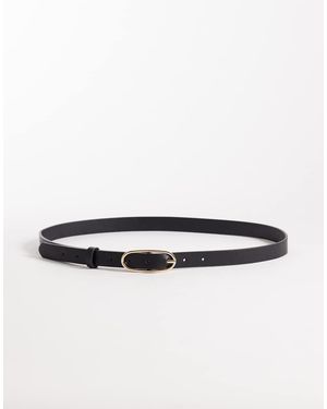 JJXX Skinny Belt With Circle Buckle - White