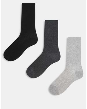 ARKET 3-pack Cotton Rib Socks - Black