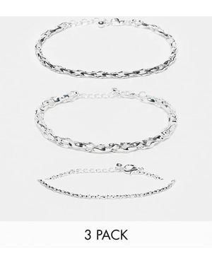 ASOS 3 Pack Bracelet Set - White