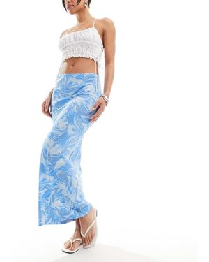 Monki Gonna Midi Con Stampa Sfumata - Blu