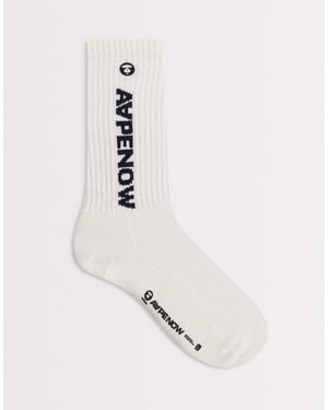 Aape By A Bathing Ape Aape By A Bathing Ape Logo Socks - White