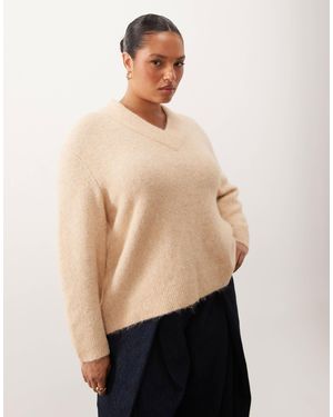 ASOS Asos design curve pullover mit v-ausschnitt - Natur
