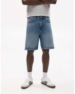 Pull&Bear Standaard Denim Bermuda Shorts - Blauw