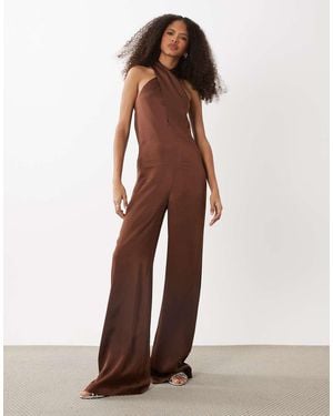 Mango Capsule Halterneck Jumpsuit - Brown