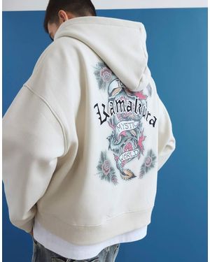 River Island Cream Oversized Fit Japanese Kamakura Hoodie - Blue