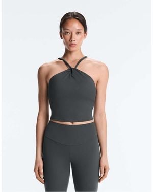 Oysho Comfortlux Braided Halter Tank Top - Grey